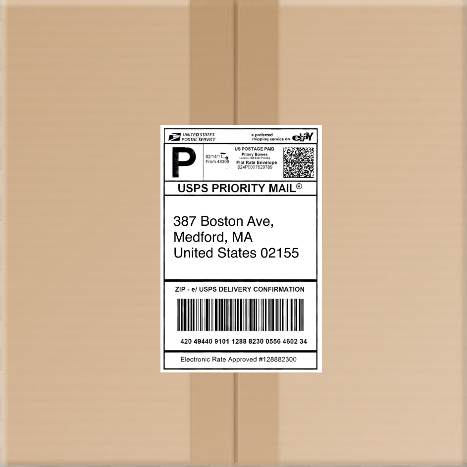 shipping box with label