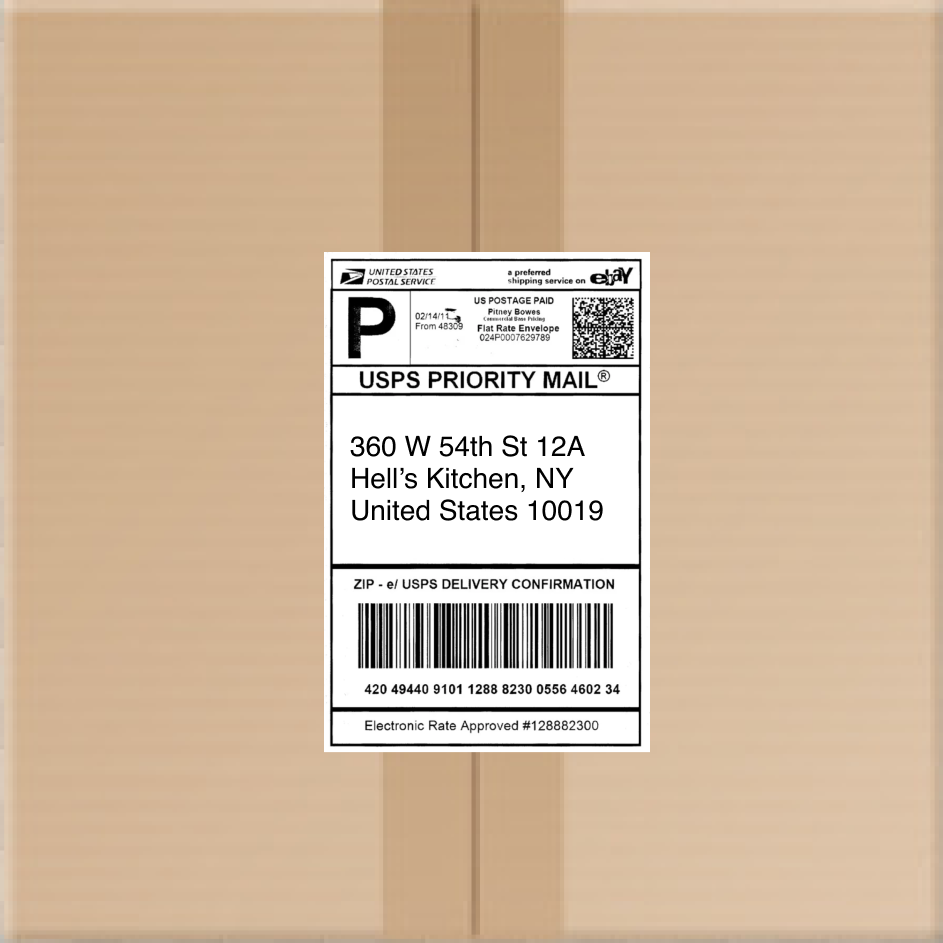 shipping box with label