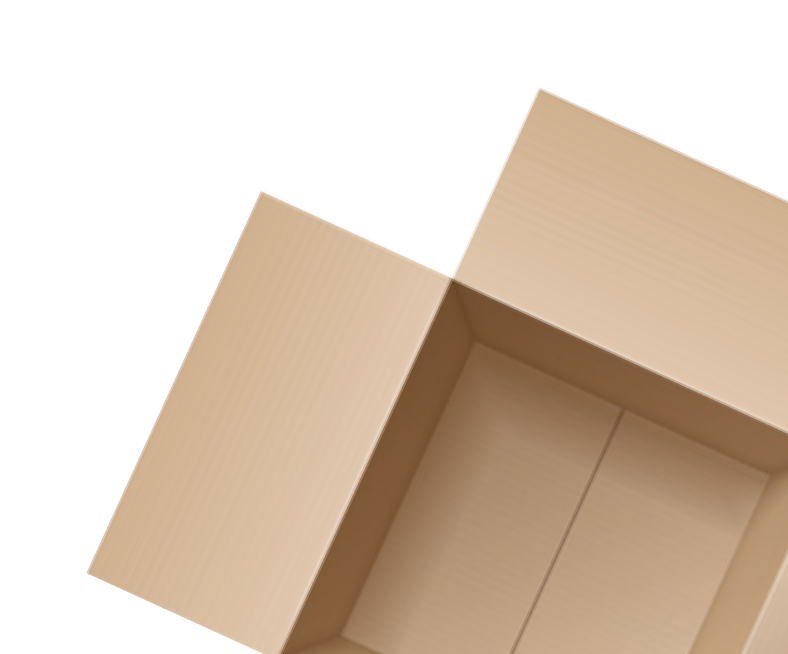 open cardboard box