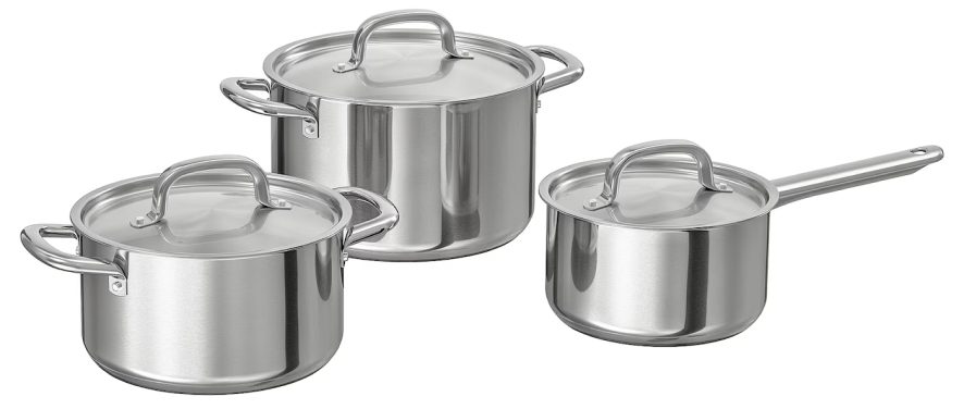 steel pots and pans set