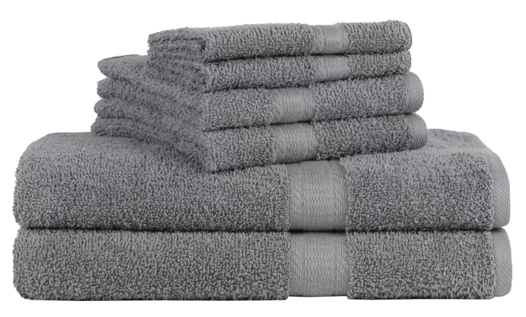 stack of grey towels